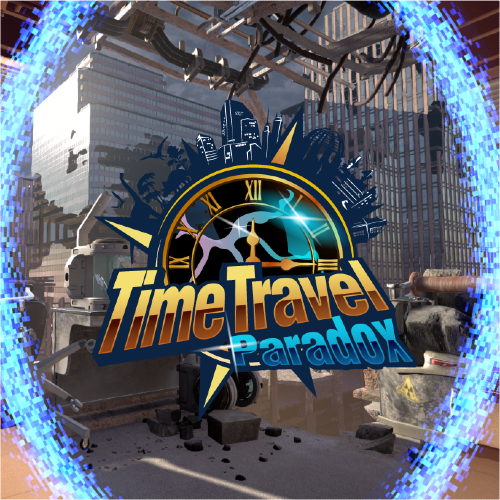 A 3 d image of the time travel paradox logo.
