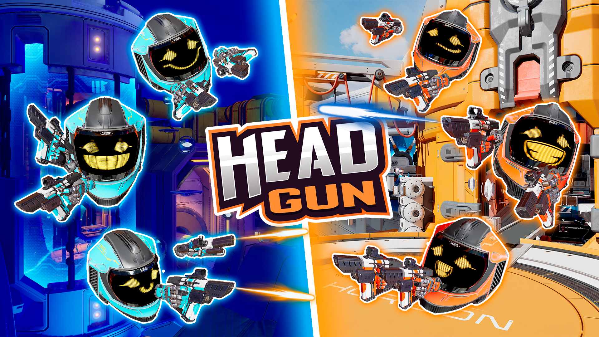Take control over a technological robohead: use your guns to move between platforms, shoot your enemies and capture the flag! Four different maps. Three game modes.